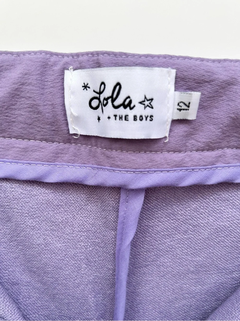 Lola and The Boys Rainbow Wave Short Set Purple With Multicolor Stitching Sz 12